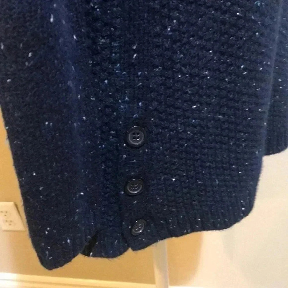 Talbots Cotton Blend Navy Blue Specks Cowl Neck Sweater-Size P - Picture 5 of 7